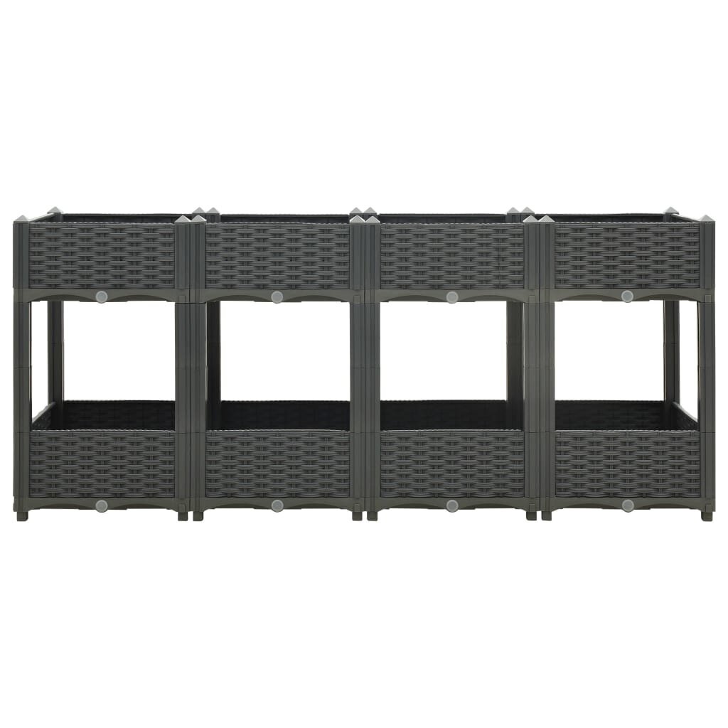 vidaXL Korotettu kukkalaatikko 160x40x71 cm polypropeeni hinta ja tiedot | Kukkaruukut | hobbyhall.fi