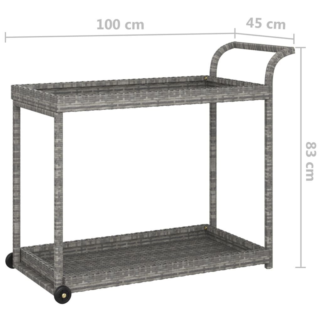 vidaXL Baarivaunu harmaa 100x45x83 cm polyrottinki hinta ja tiedot | Ruokapöydän tuolit | hobbyhall.fi