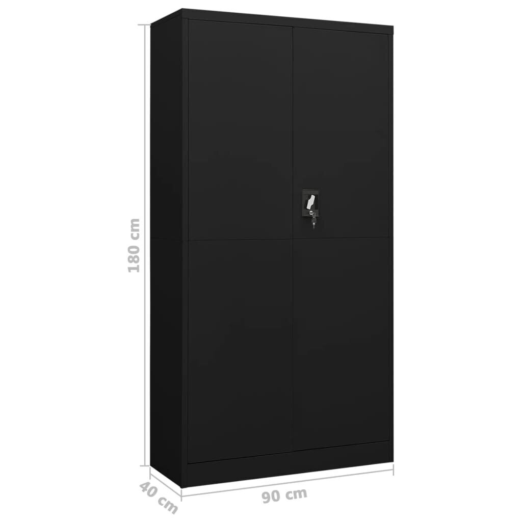 vidaXL Pukukaappi musta 90x40x180 cm teräs hinta ja tiedot | Kaapit | hobbyhall.fi