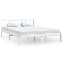 vidaXL Sängynrunko valkoinen täysi mänty 135x190 cm 4FT6 hinta ja tiedot | Sängyt | hobbyhall.fi