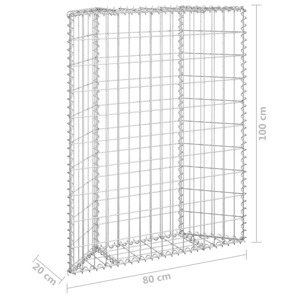 vidaXL Korotettu kivikori/kukkalaatikko galvanoitu teräs 80x20x100 cm hinta ja tiedot | Istutusruukut ja minikasvihuoneet | hobbyhall.fi