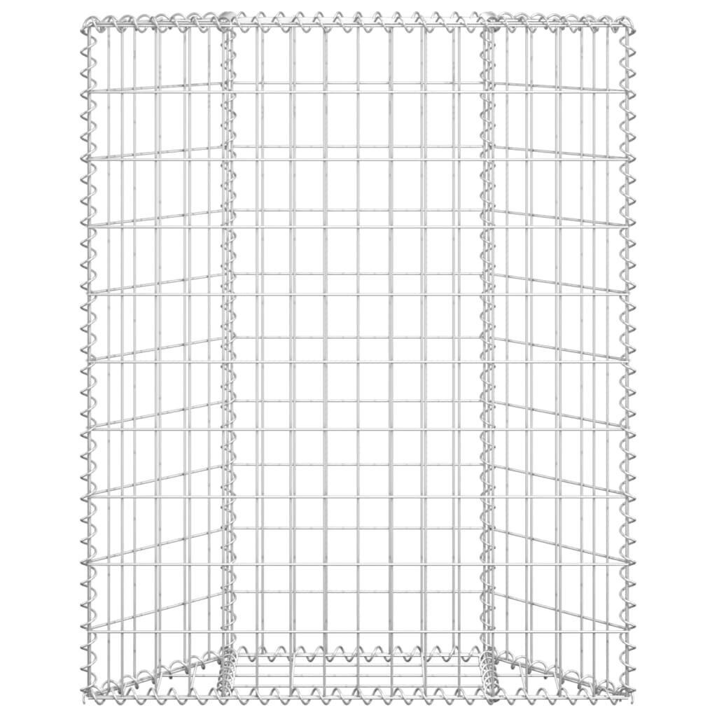 vidaXL Korotettu kivikori/kukkalaatikko galvanoitu teräs 80x20x100 cm hinta ja tiedot | Istutusruukut ja minikasvihuoneet | hobbyhall.fi