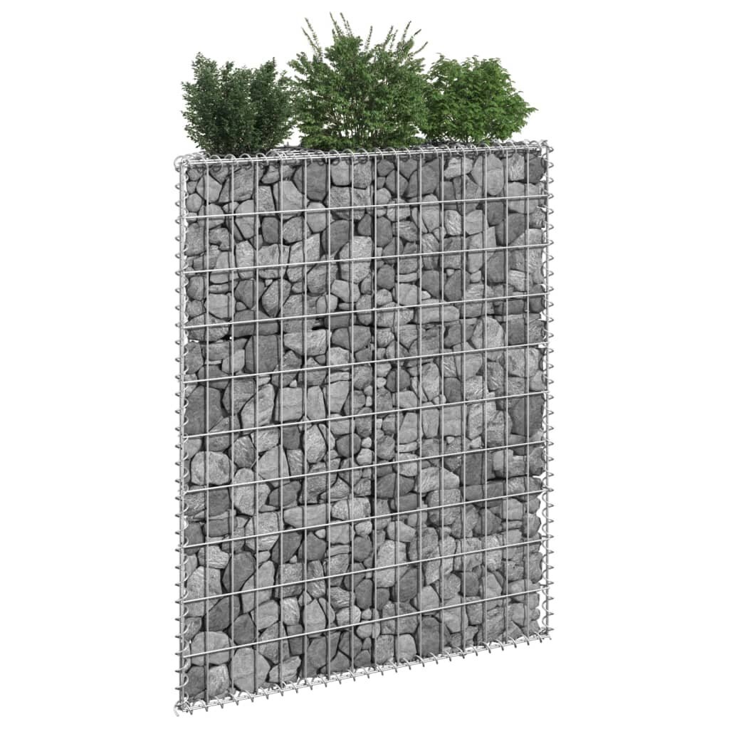 vidaXL Korotettu kivikori/kukkalaatikko galvanoitu teräs 80x20x100 cm hinta ja tiedot | Istutusruukut ja minikasvihuoneet | hobbyhall.fi