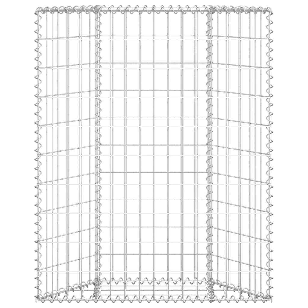 vidaXL Korotettu kivikori/kukkalaatikko galvanoitu teräs 80x20x100 cm hinta ja tiedot | Istutusruukut ja minikasvihuoneet | hobbyhall.fi