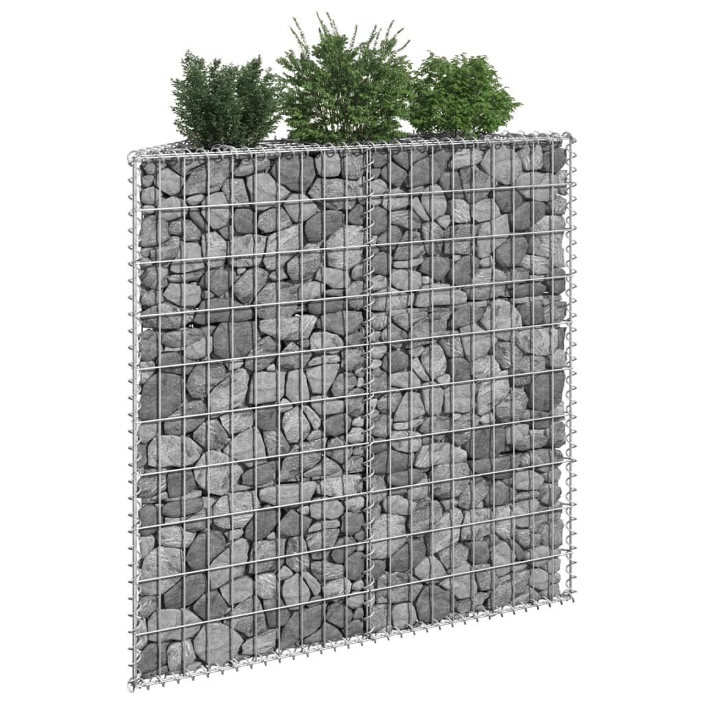vidaXL Korotettu kivikori/kukkalaatikko galvanoitu teräs 100x20x100 cm hinta ja tiedot | Istutusruukut ja minikasvihuoneet | hobbyhall.fi