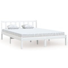 vidaXL Sängynrunko valkoinen täysi mänty 120x190 cm, valkoinen hinta ja tiedot | Sängyt | hobbyhall.fi