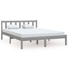 vidaXL Sängynrunko harmaa täysi mänty 150x200 cm 5FT hinta ja tiedot | Sängyt | hobbyhall.fi