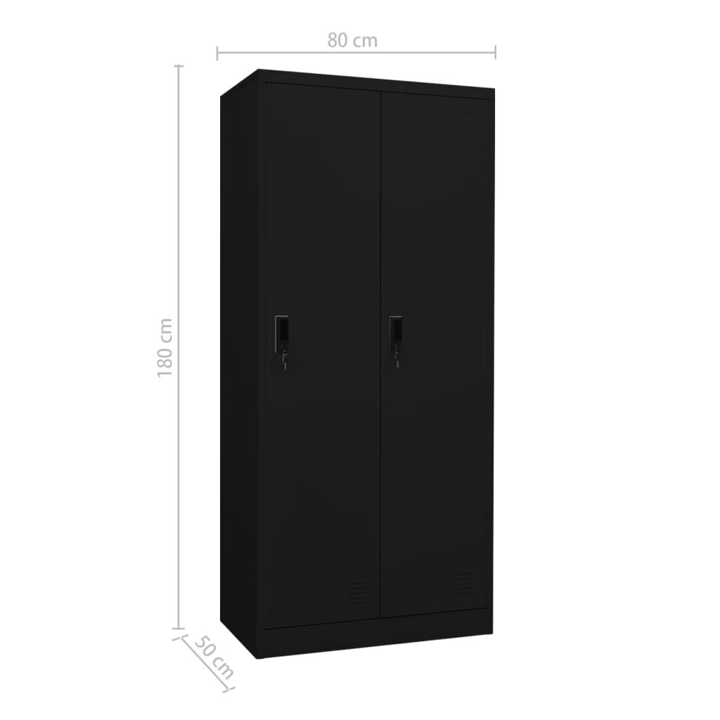 vidaXL Vaatekaappi musta 80x50x180 cm teräs hinta ja tiedot | Kaapit | hobbyhall.fi