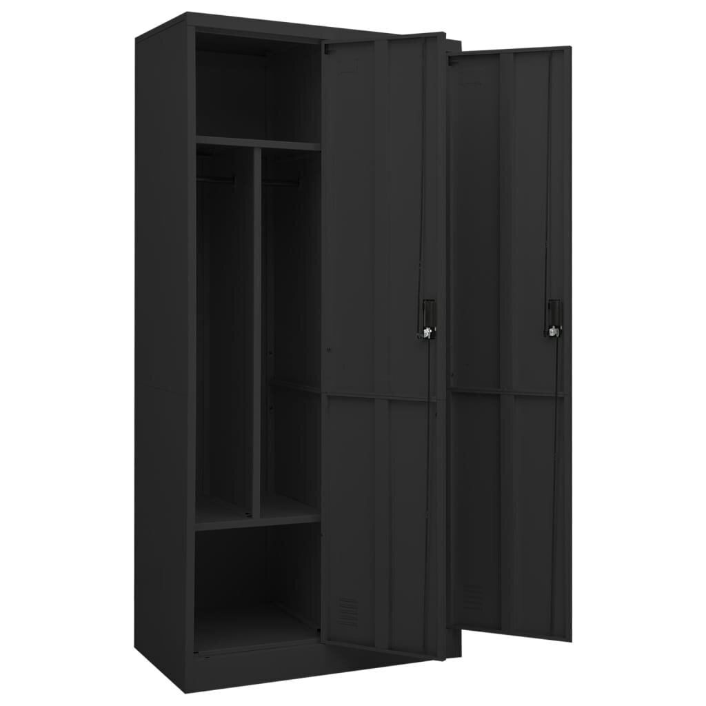 vidaXL Vaatekaappi antrasiitti 80x50x180 cm teräs hinta ja tiedot | Kaapit | hobbyhall.fi