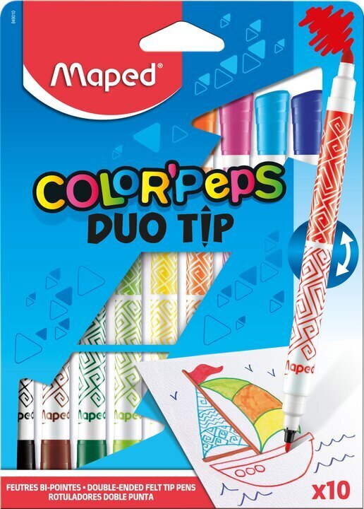 Huopakynät ColorPeps Duo Tip, 10 väriä hinta ja tiedot | Taide- ja askartelutarvikkeet | hobbyhall.fi