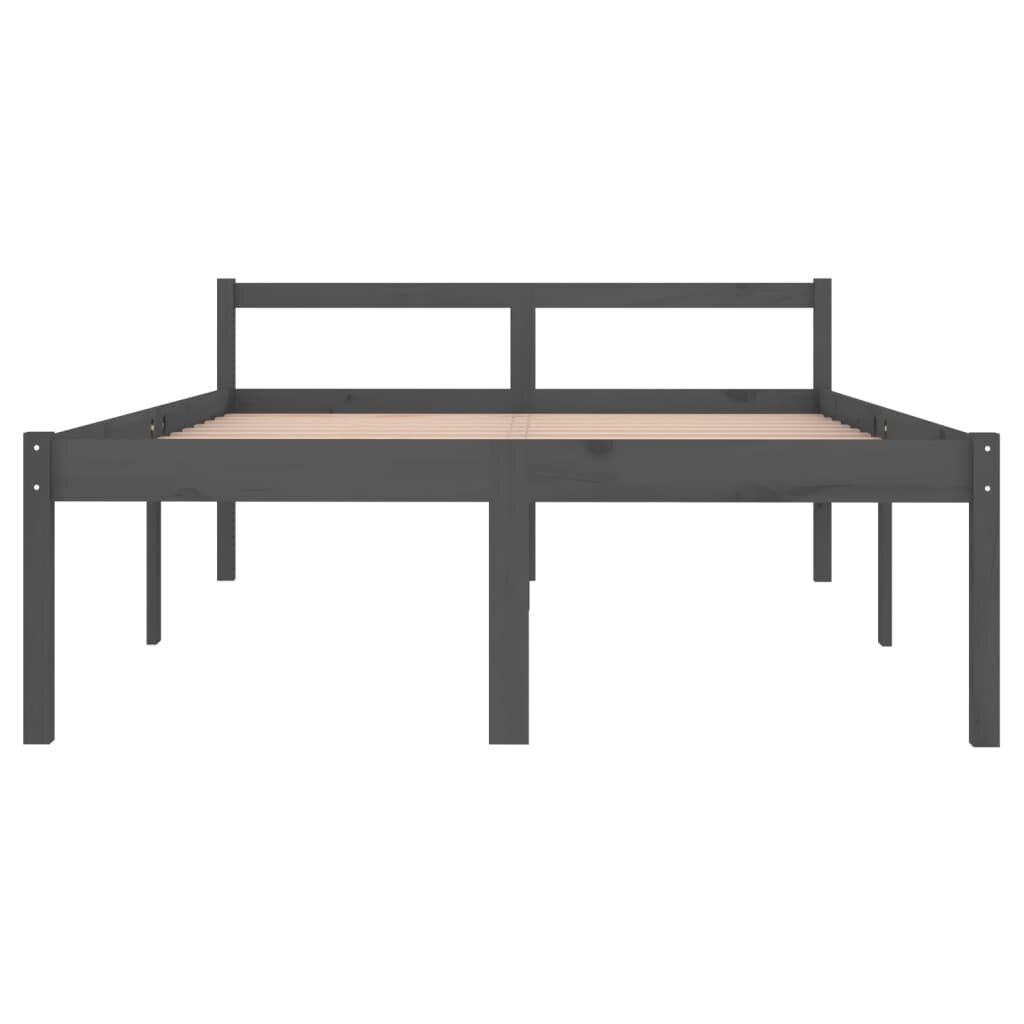 vidaXL Ikäihmisten sänky harmaa 135x190 cm Double täysi mänty hinta ja tiedot | Sängyt | hobbyhall.fi