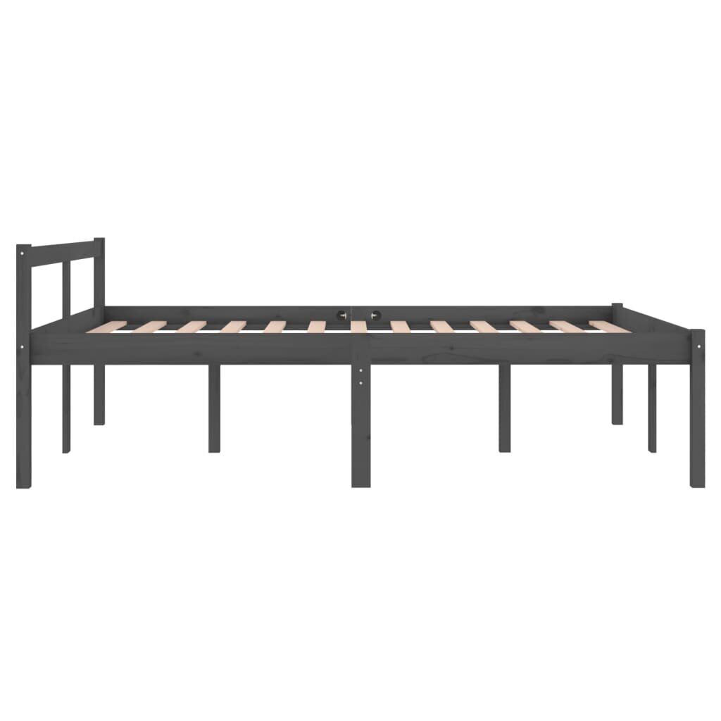 vidaXL Ikäihmisten sänky harmaa 135x190 cm Double täysi mänty hinta ja tiedot | Sängyt | hobbyhall.fi