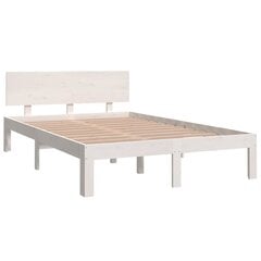 vidaXL Sängynrunko valkoinen täysi puu 120x190 cm 4FT hinta ja tiedot | Sängyt | hobbyhall.fi