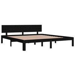 vidaXL Sängynrunko musta täysi puu 180x200 cm 6FT hinta ja tiedot | Sängyt | hobbyhall.fi