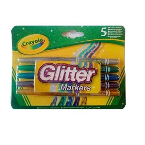 CRAYOLA Glitter-kynät, 5 kpl hinta ja tiedot | Taide- ja askartelutarvikkeet | hobbyhall.fi