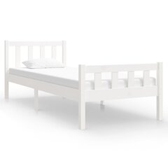 vidaXL Sängynrunko valkoinen täysi puu 75x190 cm 2FT6 hinta ja tiedot | Sängyt | hobbyhall.fi