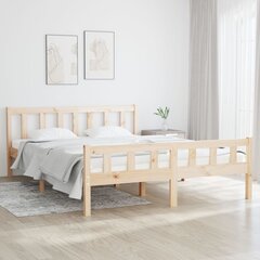 vidaXL Sängynrunko täysi puu 150x200 cm 5FT hinta ja tiedot | Sängyt | hobbyhall.fi