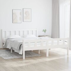 vidaXL Sängynrunko valkoinen täysi puu 150x200 cm 5FT hinta ja tiedot | Sängyt | hobbyhall.fi