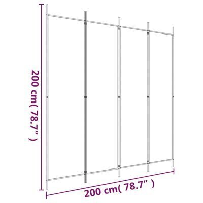 vidaXL 4-Paneelinen Tilanjakaja musta 200x200 cm kangas hinta ja tiedot | Sermit ja tilanjakajat | hobbyhall.fi