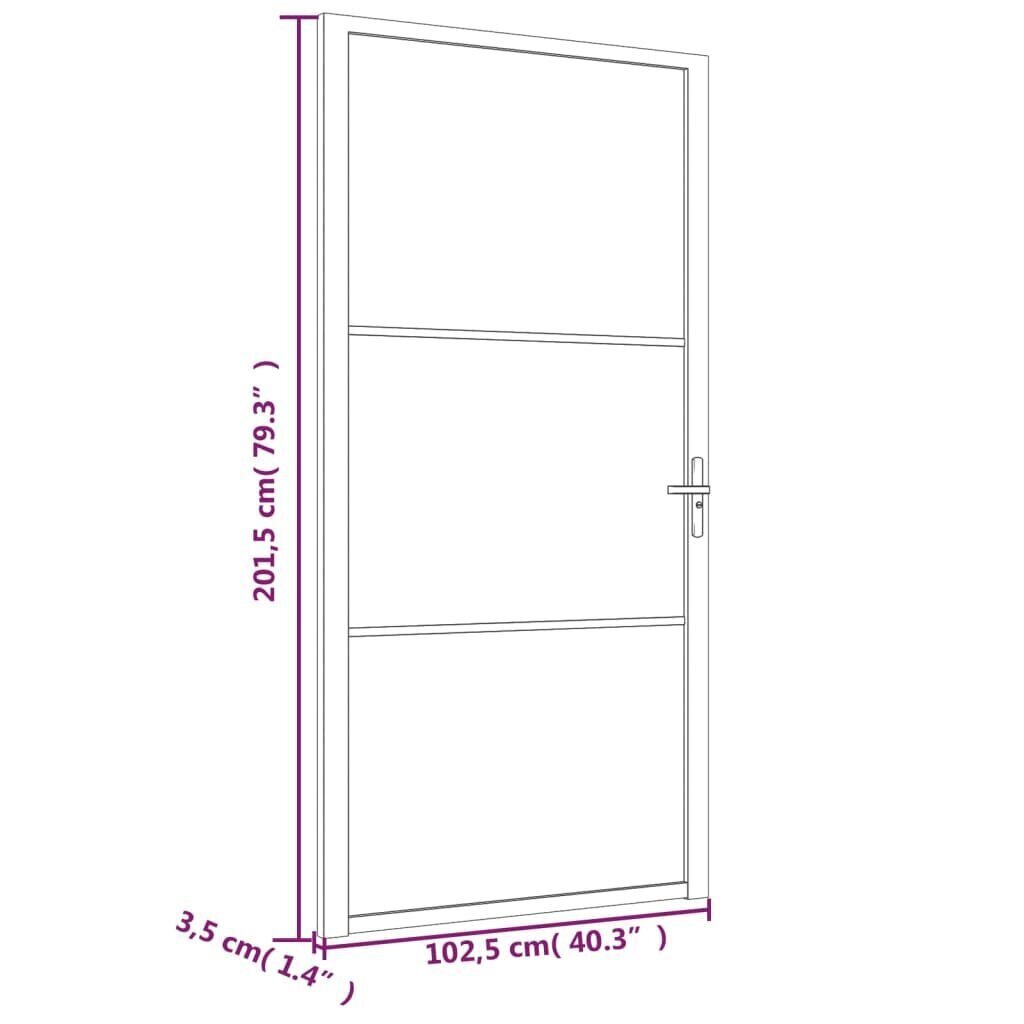 vidaXL Sisäovi 102,5x201,5 cm musta mattalasi ja alumiini hinta ja tiedot | Sisäovet | hobbyhall.fi