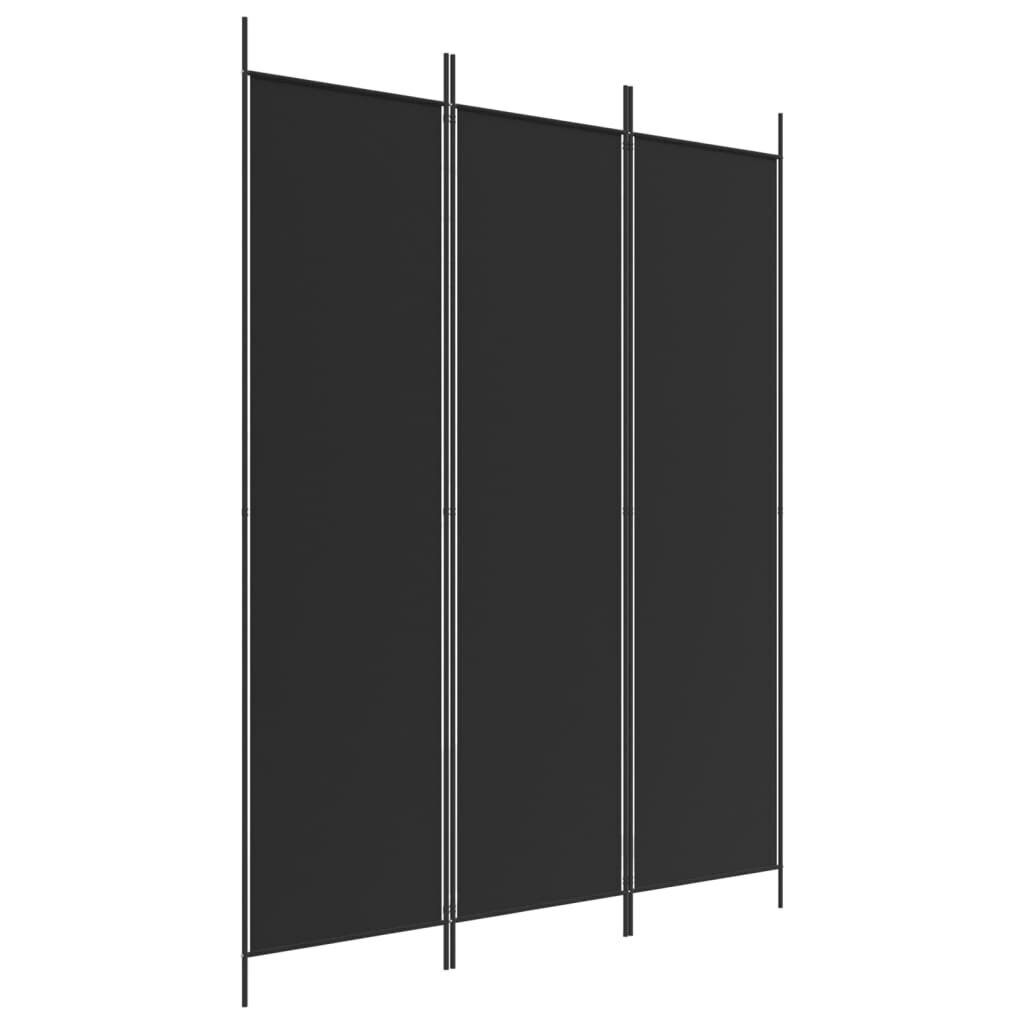 vidaXL 3-paneelinen Tilanjakaja musta 150x200 cm kangas hinta ja tiedot | Sermit ja tilanjakajat | hobbyhall.fi