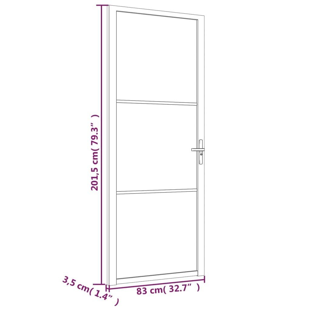 vidaXL Sisäovi 83x201,5 cm valkoinen ESG-lasi ja alumiini hinta ja tiedot | Sisäovet | hobbyhall.fi