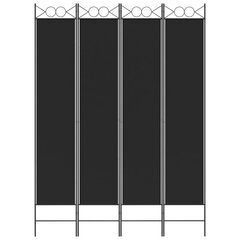 vidaXL 4-paneelinen Tilanjakaja musta 160x220 cm kangas hinta ja tiedot | Sermit ja tilanjakajat | hobbyhall.fi