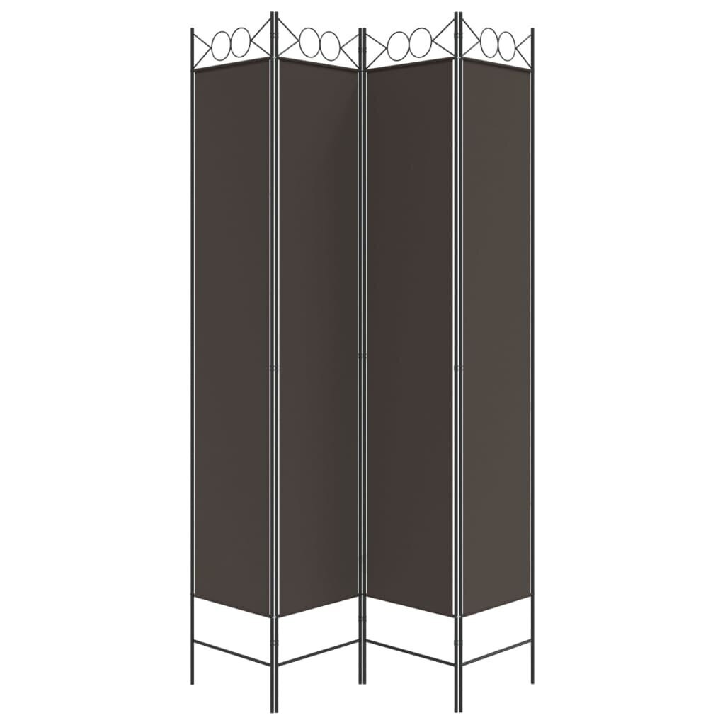vidaXL 4-paneelinen Tilanjakaja ruskea 160x220 cm kangas hinta ja tiedot | Sermit ja tilanjakajat | hobbyhall.fi