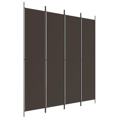 vidaXL 4-paneelinen Tilanjakaja ruskea 200x220 cm kangas hinta ja tiedot | Sermit ja tilanjakajat | hobbyhall.fi