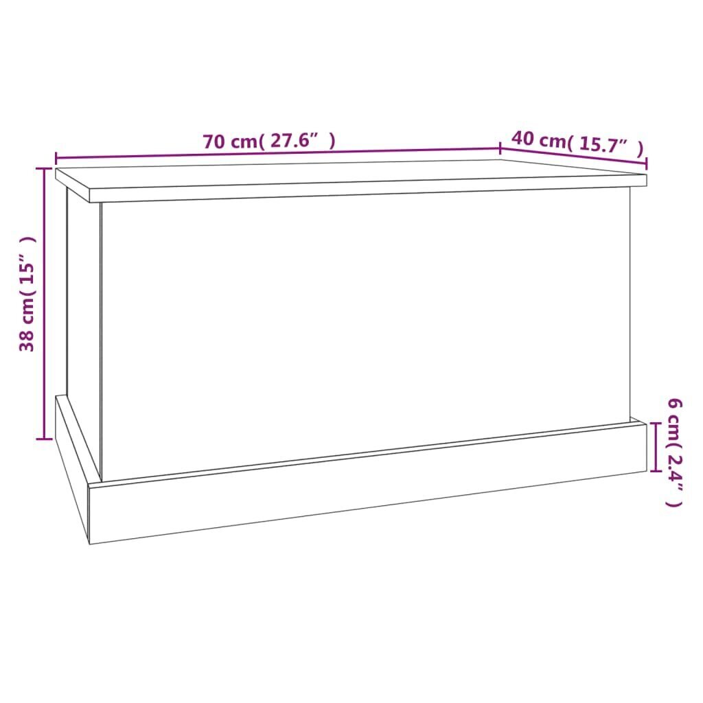 vidaXL Säilytyslaatikko Sonoma-tammi 70x40x38 cm tekninen puu hinta ja tiedot | Säilytyslaatikot ja -korit | hobbyhall.fi