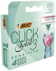 Varaosakasetit partakoneeseen BIC Soleil Click Sensitive 4 kpl hinta ja tiedot | Bic Hajuvedet ja kosmetiikka | hobbyhall.fi