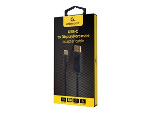 Gembird A-CM-DPM-01 USB-C-DisplayPort-urossovitin, 4K 60 Hz, 2m, musta hinta ja tiedot | Kaapelit ja adapterit | hobbyhall.fi