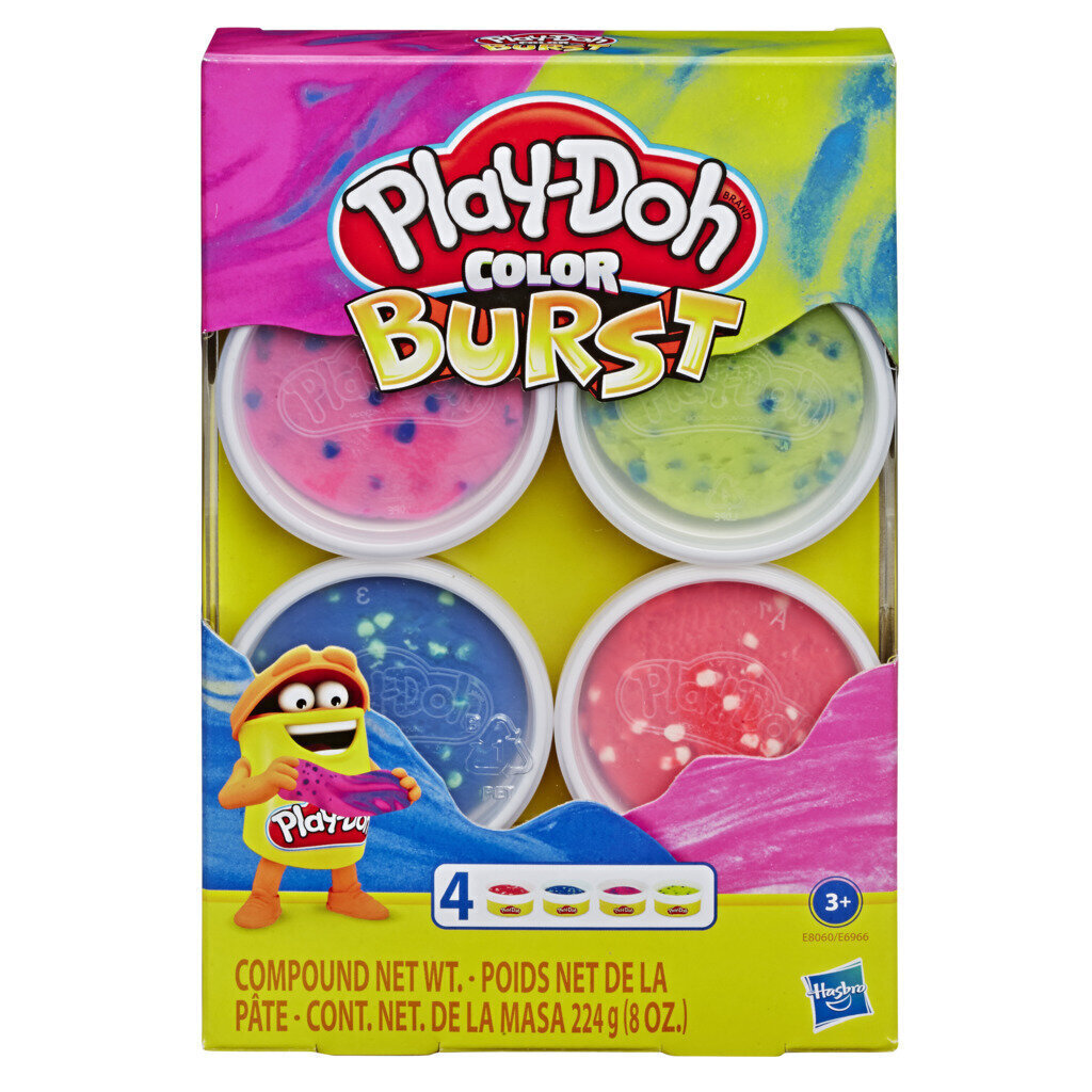 HASBRO PLAY-DOH muovailuvaha Color Burst leikkisetti 4kpl hinta ja tiedot | Kehittävät lelut | hobbyhall.fi