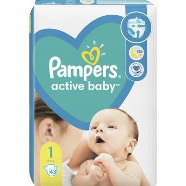 Vaipat Pampers New Baby-Dry, 2-5 kg, 1 Koko, 43 kpl hinta ja tiedot | Vaipat | hobbyhall.fi