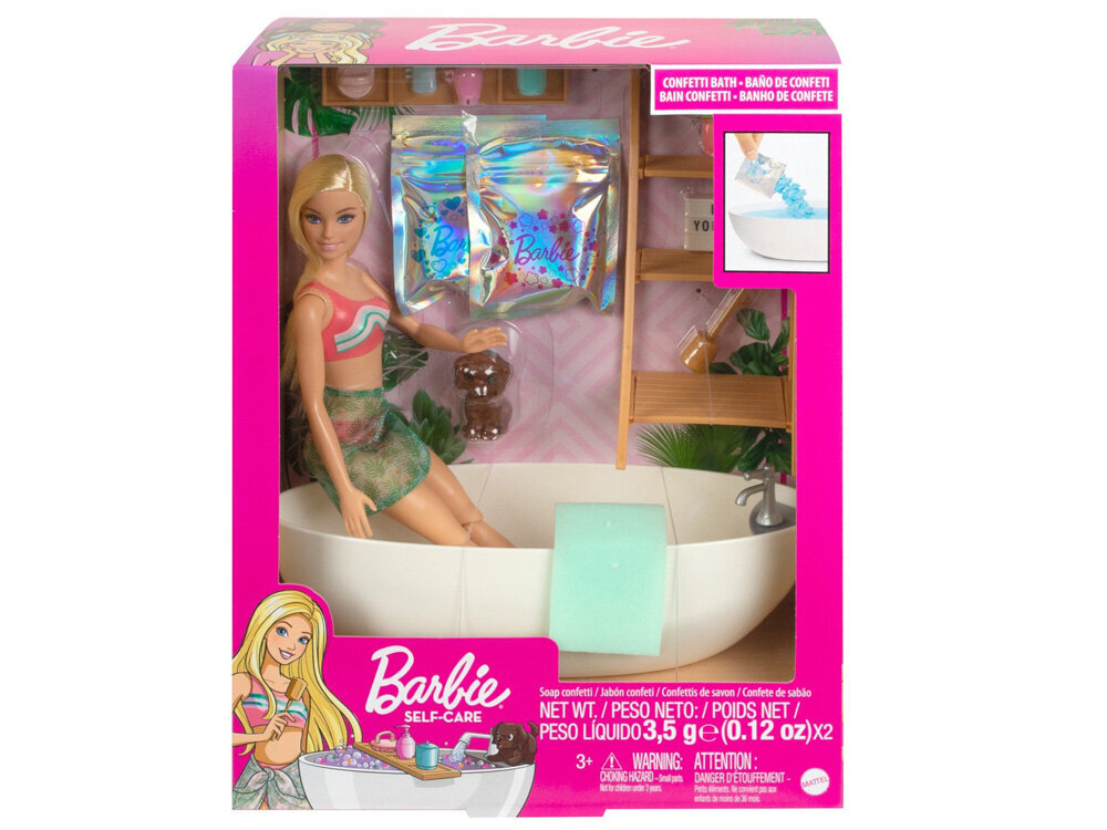 Barbie Self Care nukke konfetilla hinta ja tiedot | Tyttöjen lelut | hobbyhall.fi