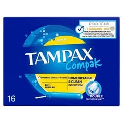 Naisten tamponit Tampax Compak Pearl, applikaattorilla, Normaali, 16 kpl hinta ja tiedot | Tamponit ja terveyssiteet | hobbyhall.fi