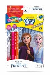 Värikynät ja teroitin Colorino Disney Frozen II, kolmionmuotoinen, 12 kpl/13 väriä hinta ja tiedot | Taide- ja askartelutarvikkeet | hobbyhall.fi