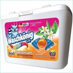 Waschkonig pesukapselit appelsiini- ja puuvillauutteella, värilliselle pyykille, 35 x 16 g hinta ja tiedot | Pyykinpesuaineet | hobbyhall.fi