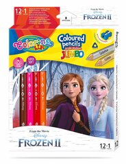 Värikynät ja teroitin Colorino Disney Frozen II Jumbo, 12 kpl/13 väriä hinta ja tiedot | Taide- ja askartelutarvikkeet | hobbyhall.fi