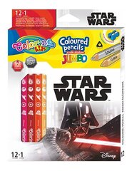 Värikynät ja teroitin Colorino Disney Star Wars Jumbo, 12 kpl. / 13 väriä hinta ja tiedot | Taide- ja askartelutarvikkeet | hobbyhall.fi