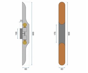 Seinävalaisin 60 cm musta app299-1w hinta ja tiedot | Seinävalaisimet | hobbyhall.fi