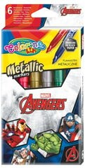 Pestävät huopakynät Colorino Marvel Avengers, 6 metalliväriä hinta ja tiedot | Taide- ja askartelutarvikkeet | hobbyhall.fi