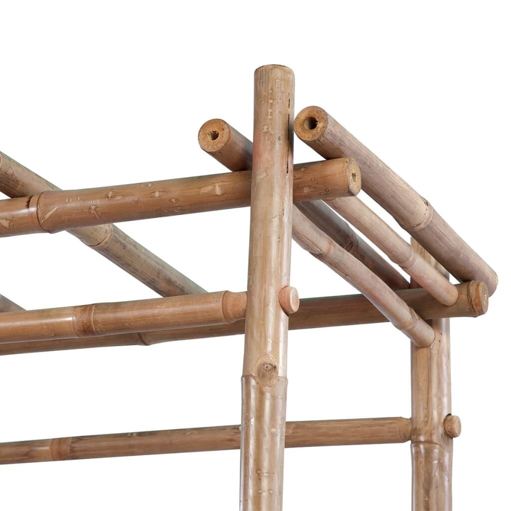 vidaXL Puutarhapenkki pergolalla 130 cm bambu hinta ja tiedot | Puutarhapenkit | hobbyhall.fi