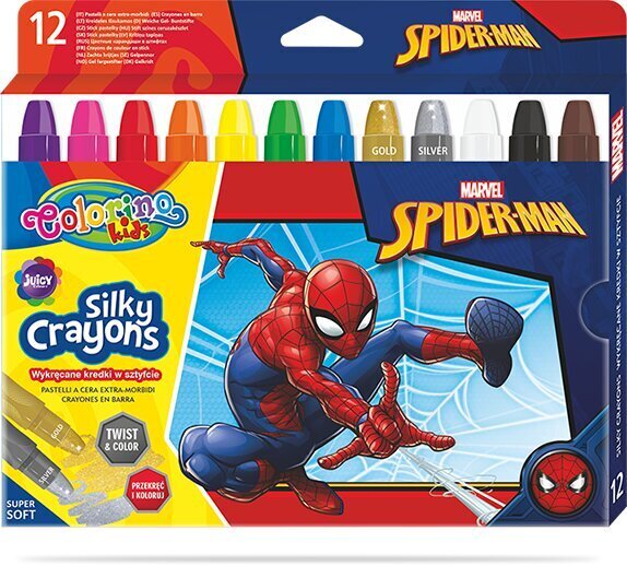 Käännettävät rasvaliidut Colorino Marvel Spider-Man, 3 in 1, 12 väriä hinta ja tiedot | Taide- ja askartelutarvikkeet | hobbyhall.fi