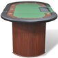 vidaXL Pokeripöytä 10 pelaajalle Jakoalue ja pelimerkkitarjotin Vihreä hinta ja tiedot | Korttipelit, pokeri | hobbyhall.fi