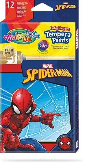 Temperamaalit tuubissa Colorino Marvel Spider-Man, 12 väriä x 12 ml hinta ja tiedot | Taide- ja askartelutarvikkeet | hobbyhall.fi