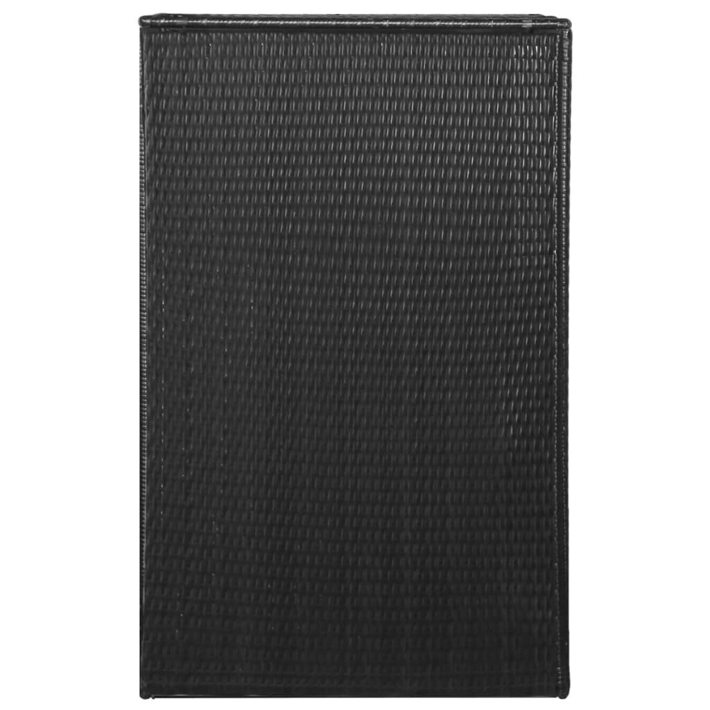 vidaXL Yhden roska-astian vaja musta 76x78x120 cm polyrottinki hinta ja tiedot | Piharakennukset | hobbyhall.fi