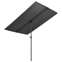 vidaXL Aurinkovarjo alumiinitanko 180x110 cm antrasiitti hinta ja tiedot | Aurinkovarjot ja markiisit | hobbyhall.fi