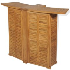 vidaXL Kokoontaitettava baaripöytä 155x53x105 cm tiikki hinta ja tiedot | Puutarhapöydät | hobbyhall.fi