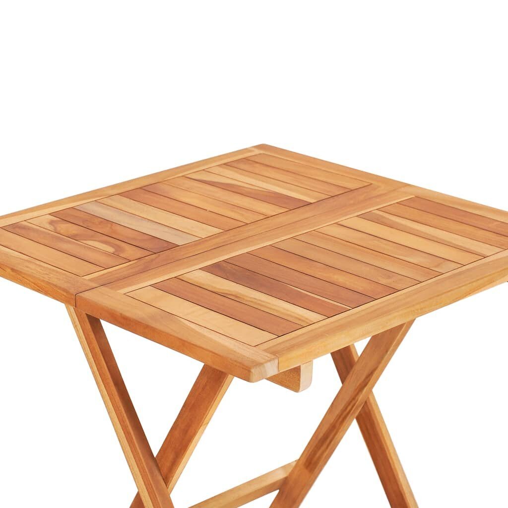 vidaXL Kokoontaittuva bistropöytä 60x60x65 cm täysi tiikki hinta ja tiedot | Puutarhapöydät | hobbyhall.fi